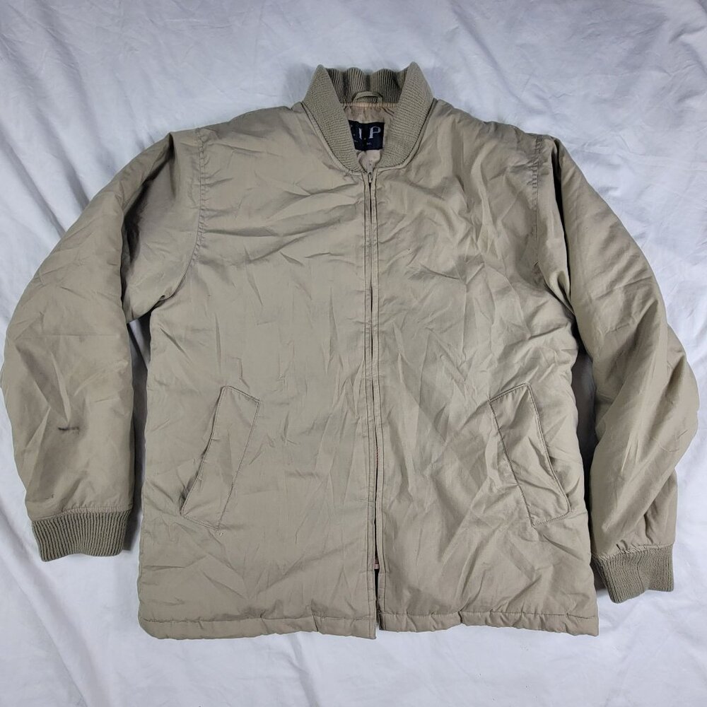 VIP Resortwear Mens Medium Beige Jacket Casual Comfort Work Wear Full Zip